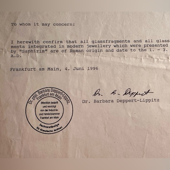 Ancient Roman / Israel necklace 925 Certified with paperwork 2000 years old! - Picture 8 of 8